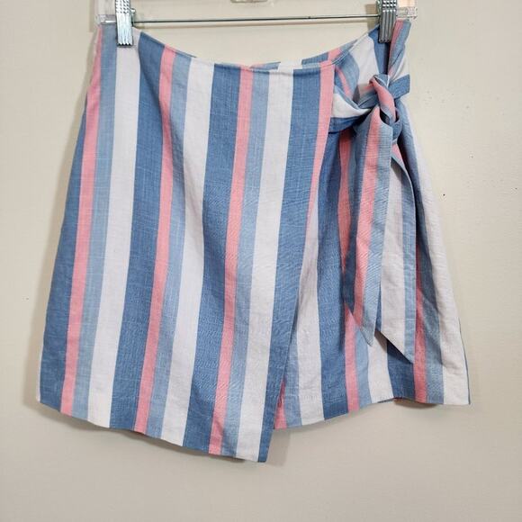 Anthropologie Finders keepers Rosetta wrap skirt striped with tie front size M - Picture 2 of 10